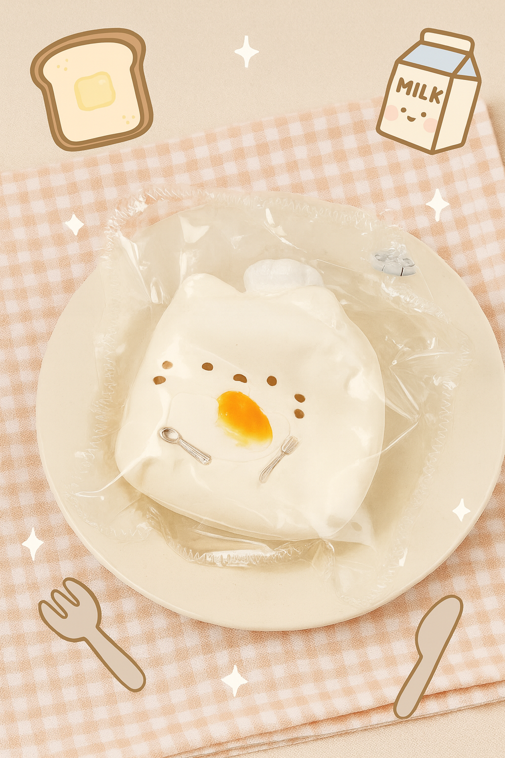Kawaii Breakfast Cat Taba Squishy